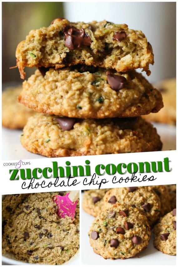 Zucchini Coconut Chocolate Chip Cookies Pinterest Image