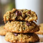 Zucchini Coconut Chocolate Chip Cookies stacked