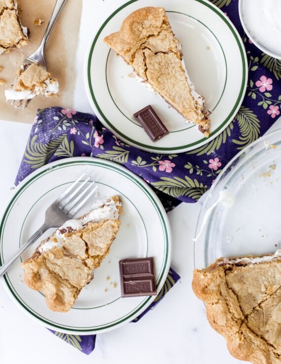 Slices of S'mores Pie from above