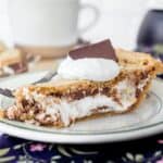 Slice of S'mores Pie on a plate