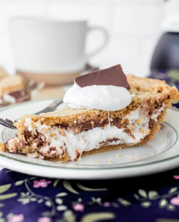 Slice of S'mores Pie on a plate