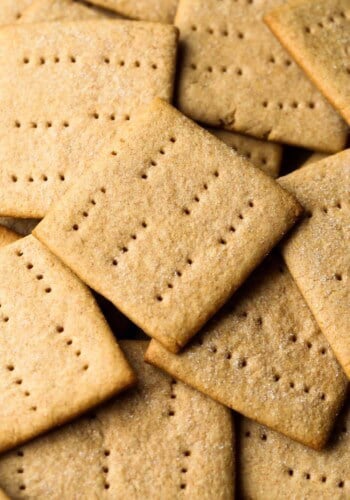 A pile of homemade graham crackers.