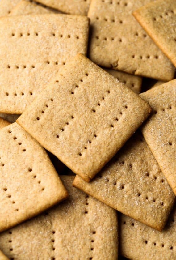 A pile of homemade graham crackers.