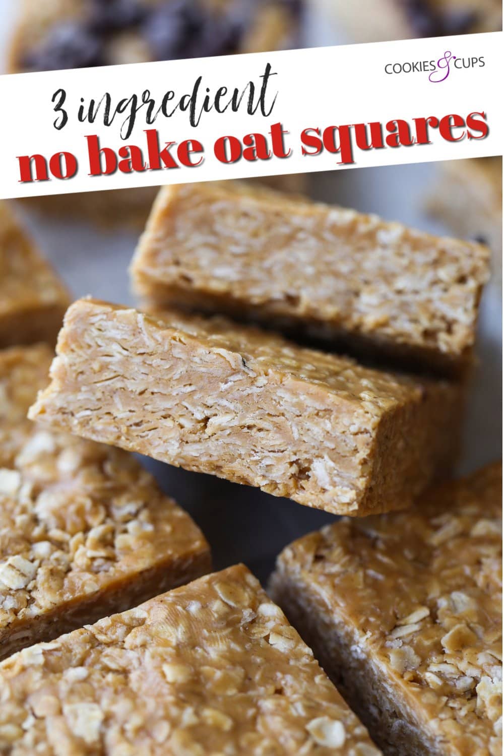 3 Ingredient No Bake Oat Squares Pinterest Image