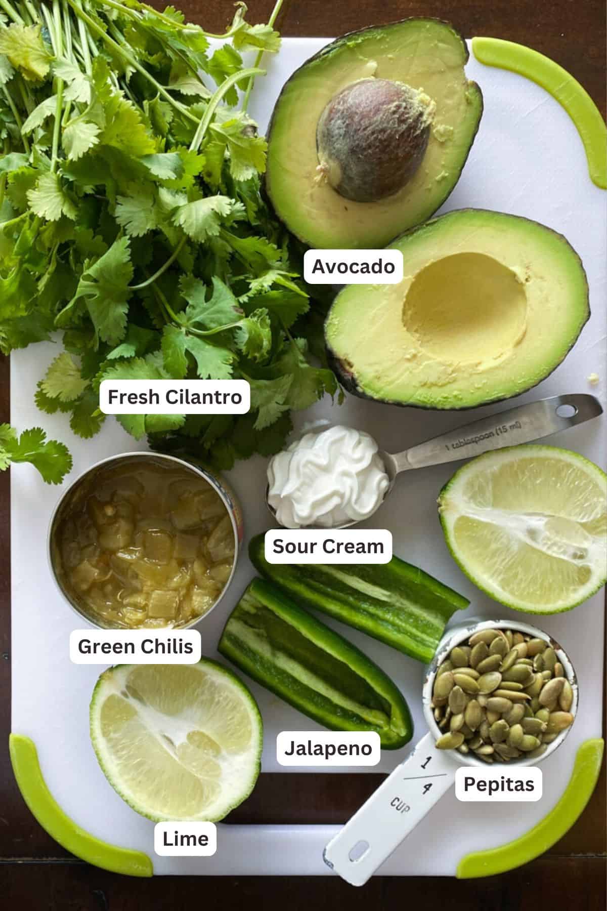 Ingredients for Avocado Salsa.