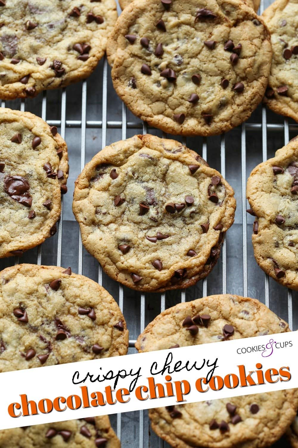 Crispy Chewy Chocolate Chip Cookies Pinterest Image