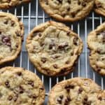 Chewy Chocolate Chip Cookies on a cooling rack