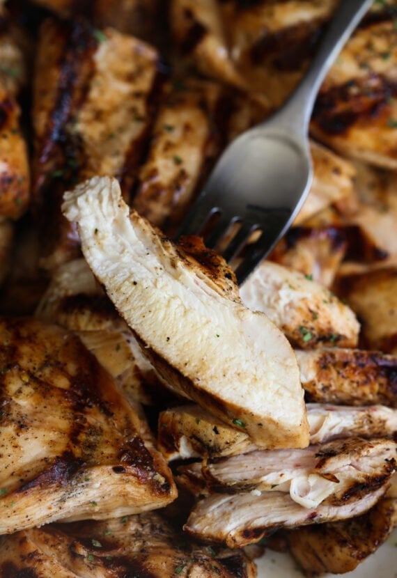 Sliced grilled chicken