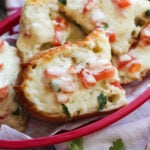 Beach bread or cheesy garlic bread in a basket