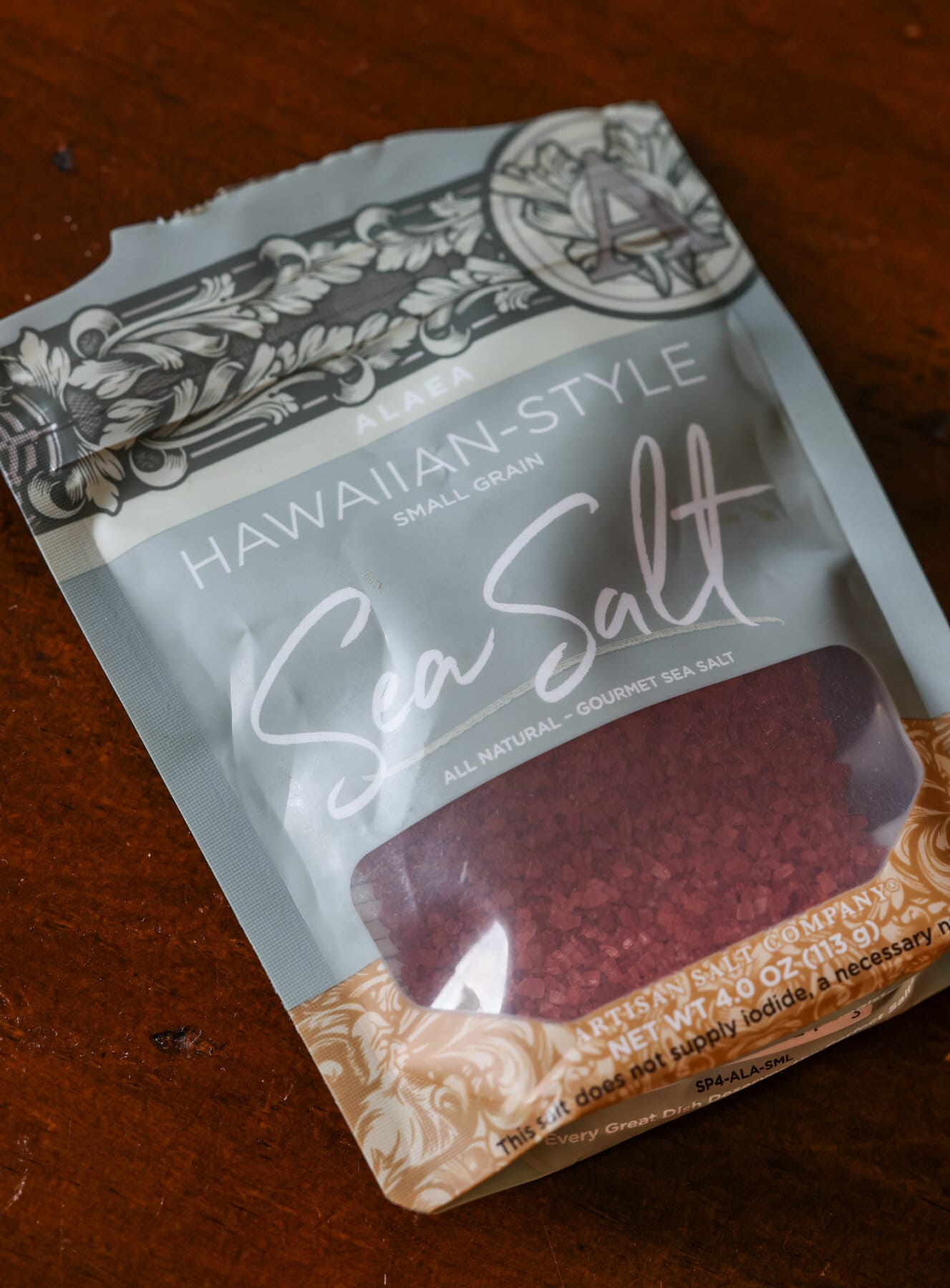 Pink Hawaiian Sea Salt in a bag