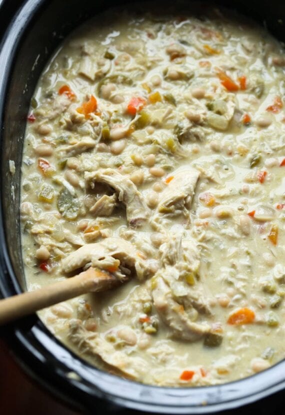 White Chicken Chili in a crock pot