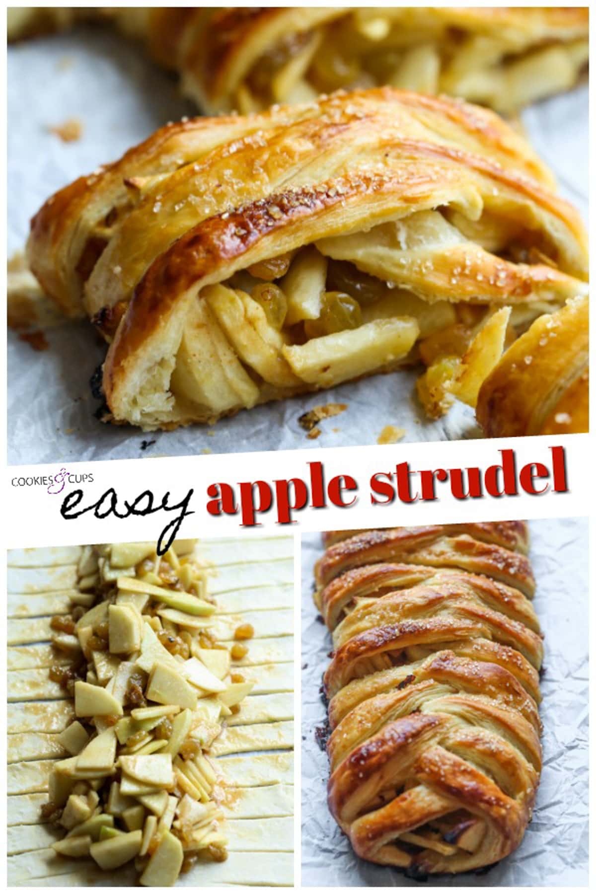Apple Strudel Pinterest Image Collage