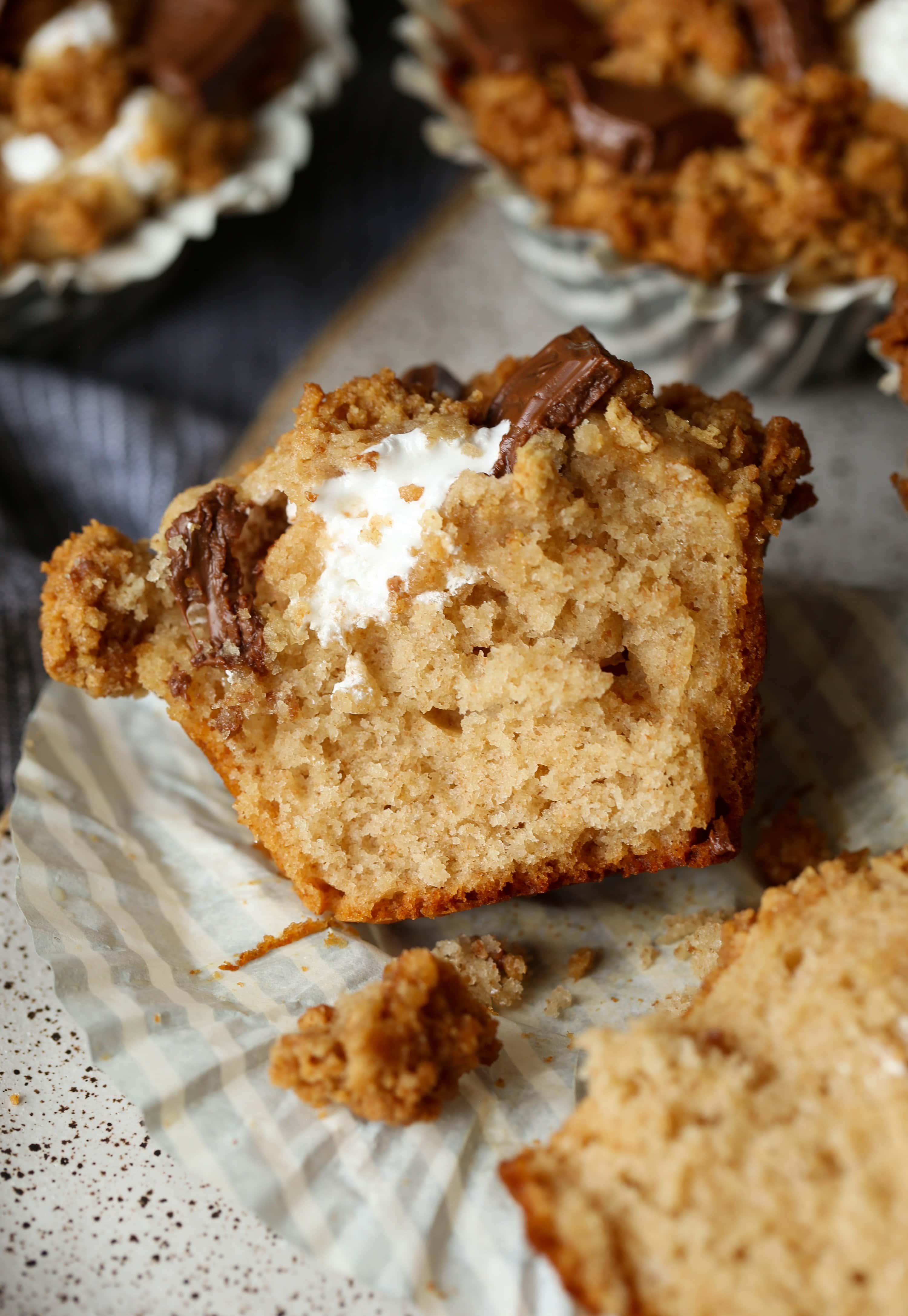S'mores Muffins Gooey Marshmallow Filled Muffins Cookies and Cups