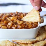 Apple Pie Dip with a pie crust chip to dip