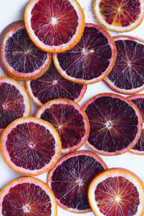 Slice blood oranges