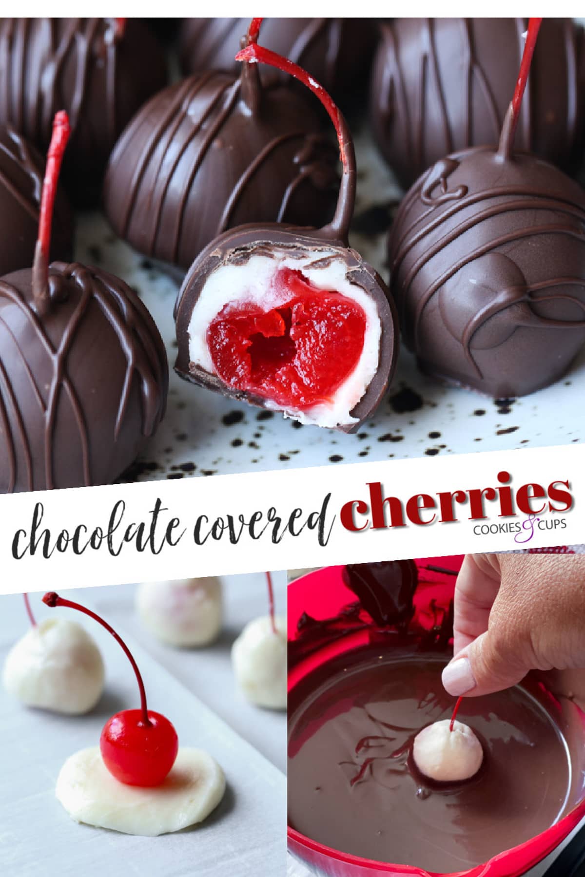 Chocolate Covered Cherries Pinterest Collage