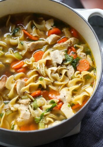 Chicken Noodle Soup in a dutch oven