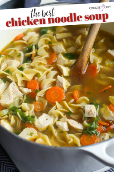 The Very Best Homemade Chicken Noodle Soup - Cookies and Cups
