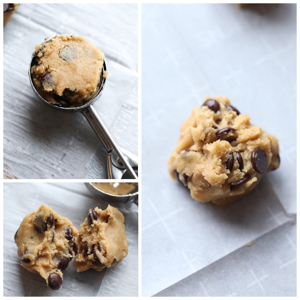 collage on making crackly tops on chocolate chip cookies