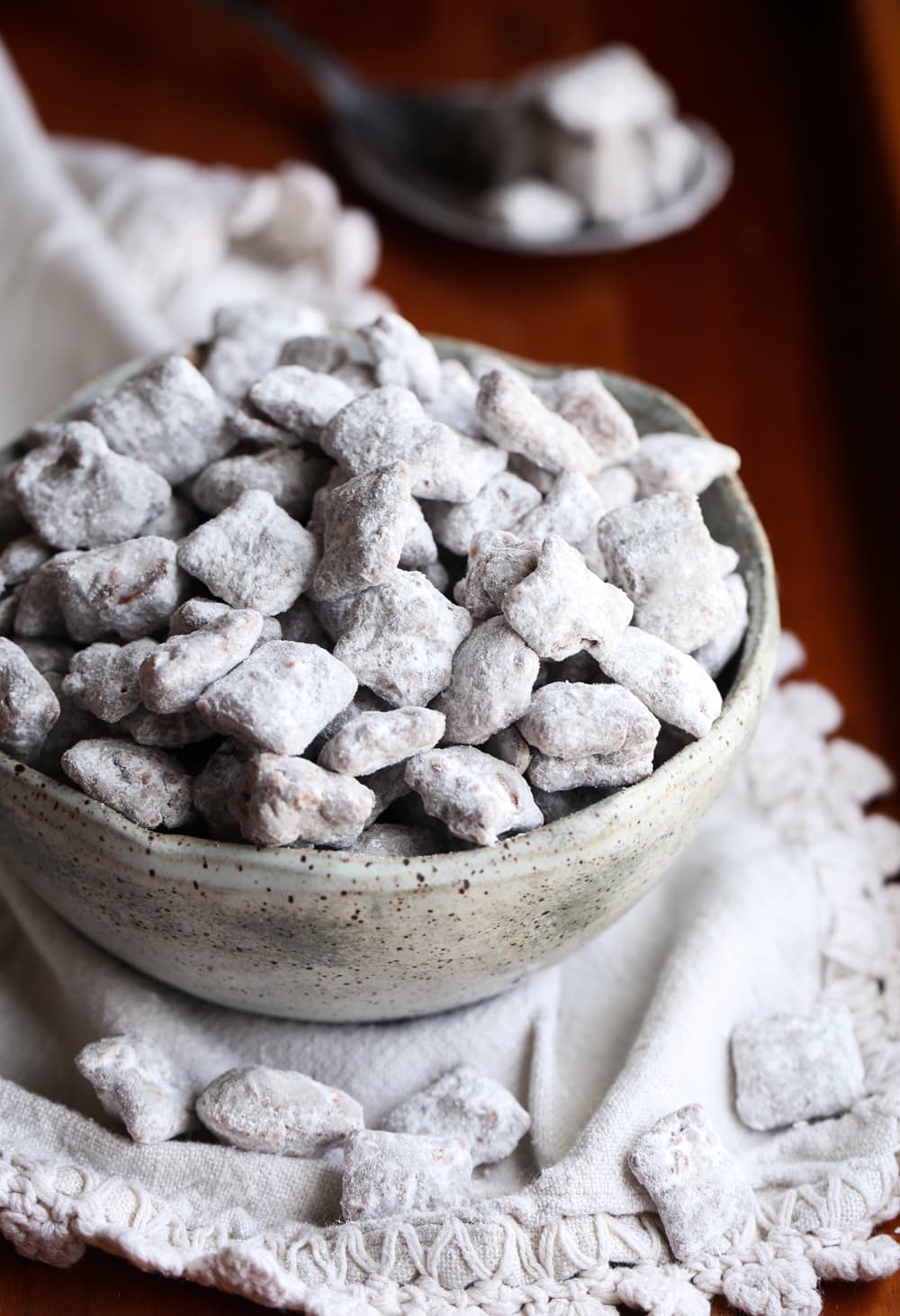 Muddy Buddies in a bowl