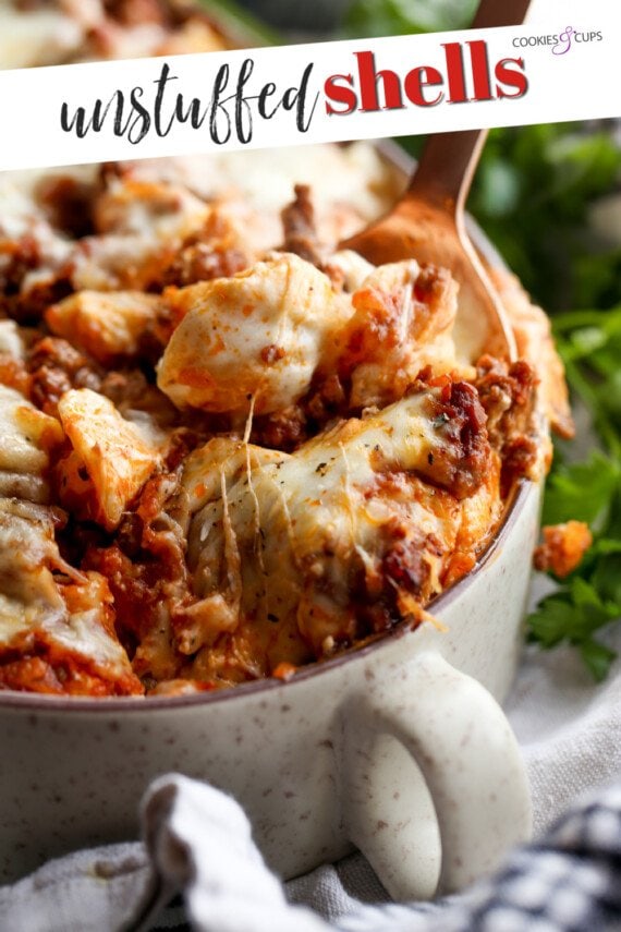 Unstuffed Shells Casserole Pinterest Image