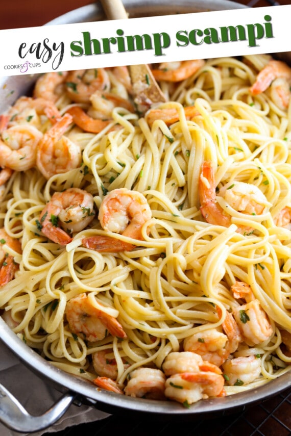 Pinterest image for shrimp scampi.