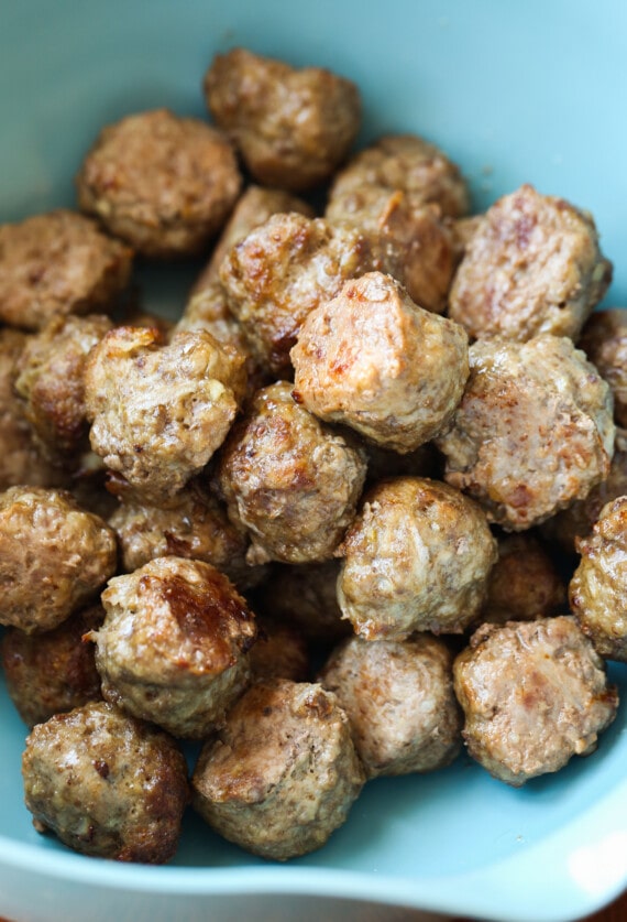 Meatballs in a bowl.