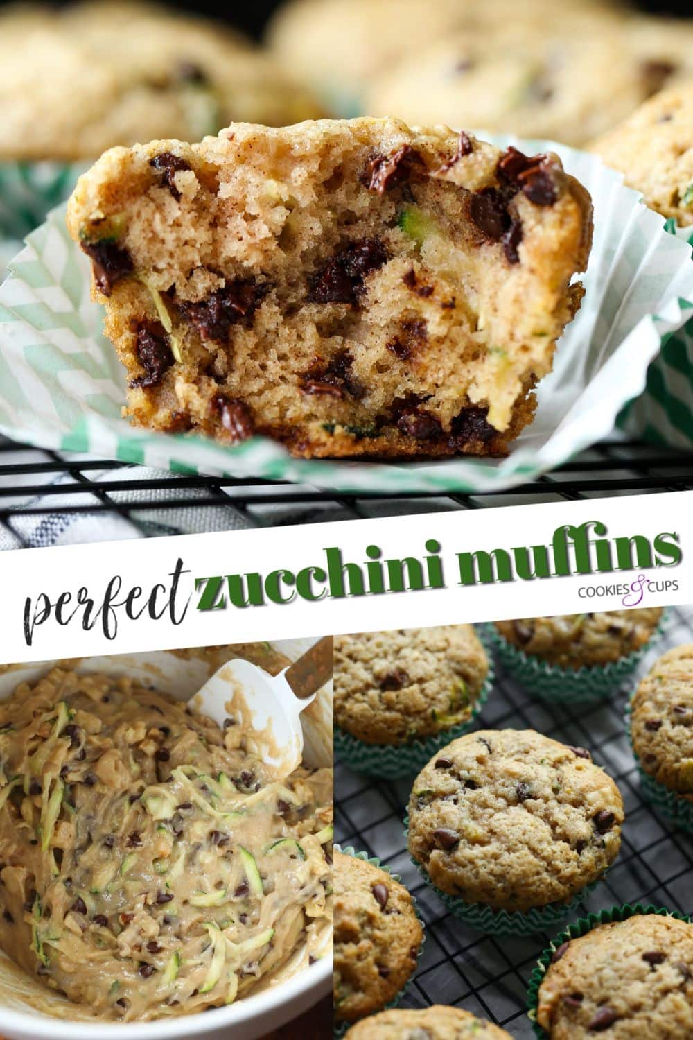 Zucchini muffin Pinterest collage