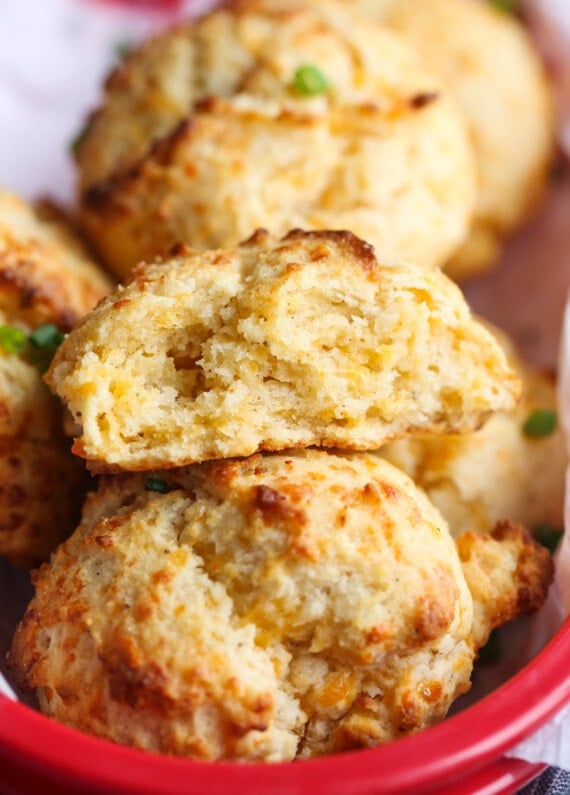 Red Lobster biscuit broken in half showing tender interior