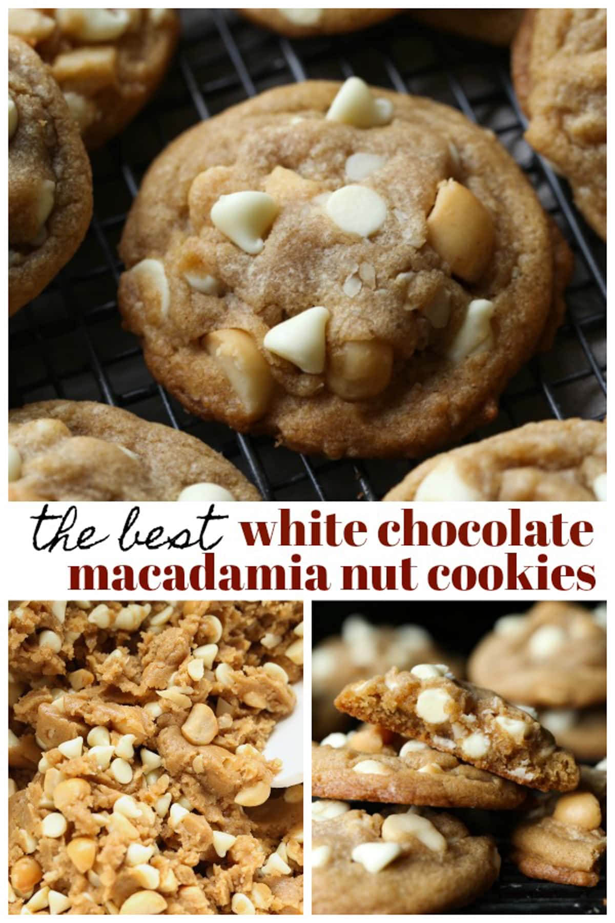White Chocolate Macadamia Cookies Pinterest Image Collage