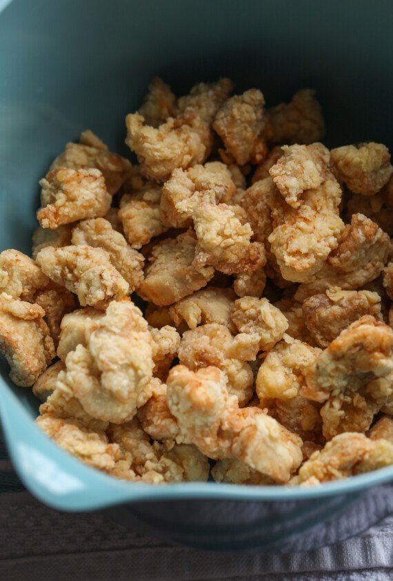 Fried chicken in a bowl.