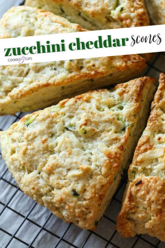 Tender Zucchini Cheddar Scones - Cookies and Cups