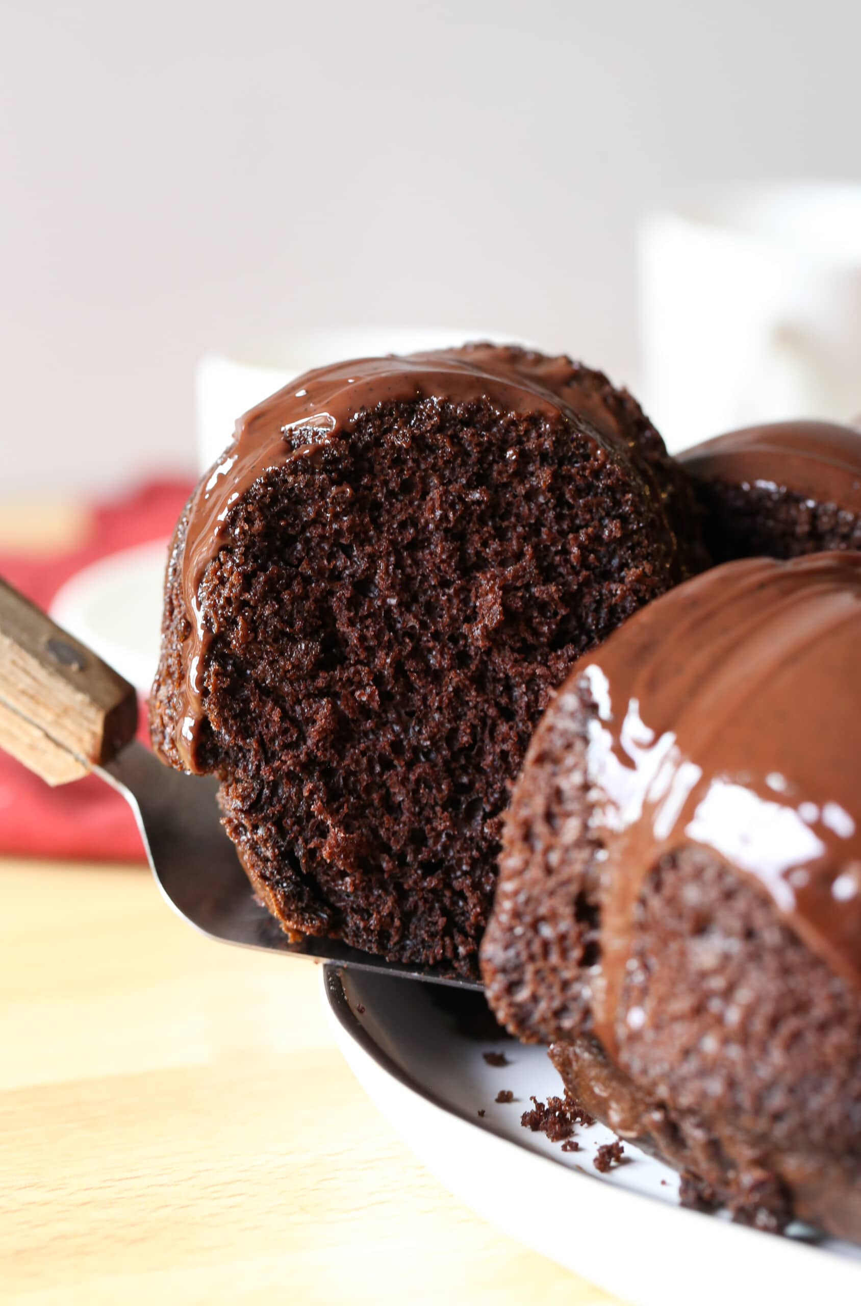 serving chocolate espresso pound cake