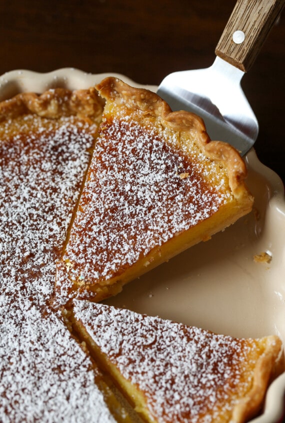 Serving Chess Pie with a pie server