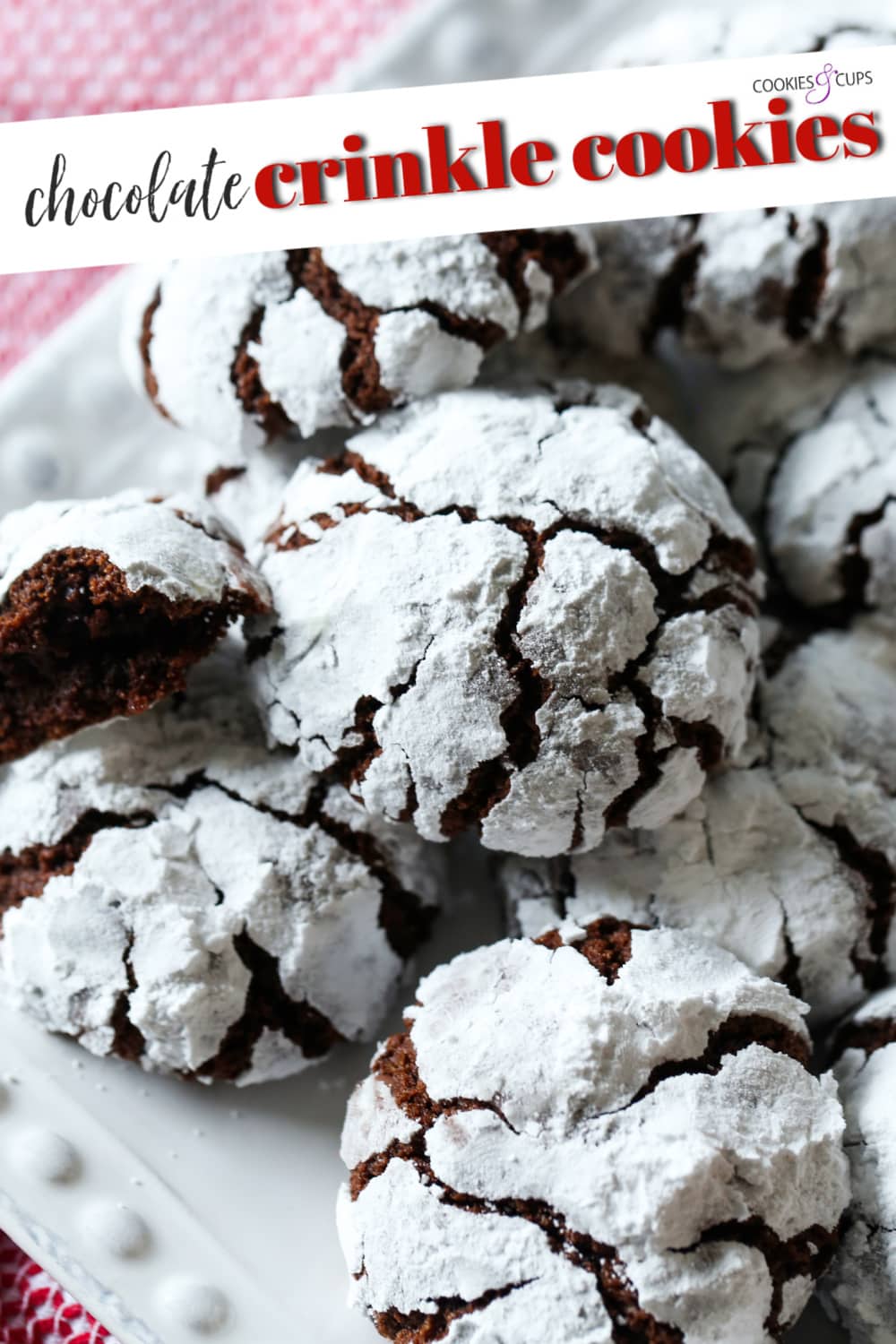 Chocolate Crinkle Cookies pinterest image