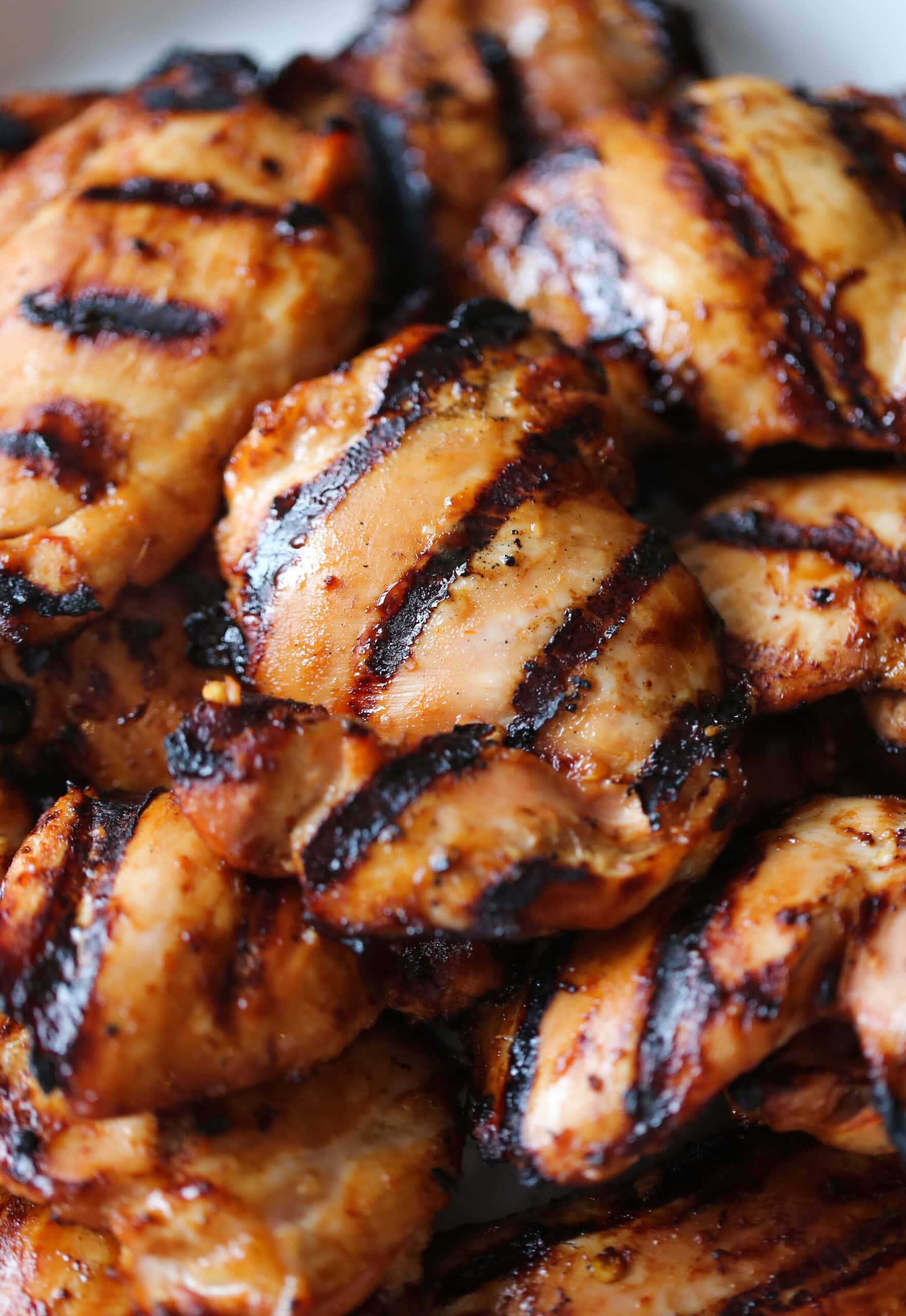 Juicy grilled huli huli chicken thighs.