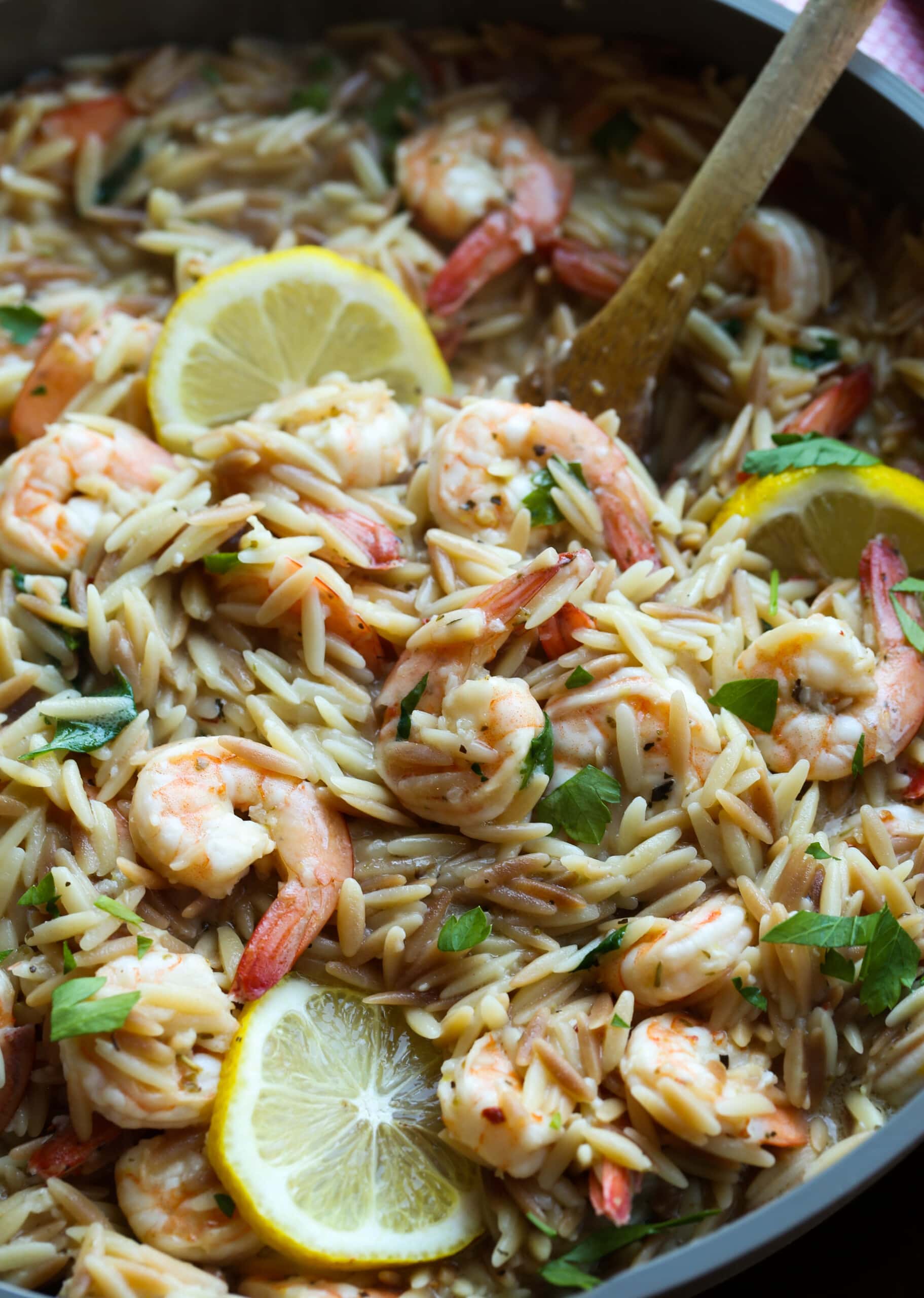 Easy Lemon Shrimp Orzo Recipe | Cookies and Cups