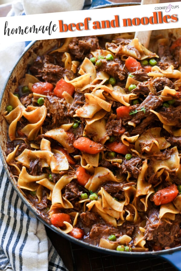 The Best Beef and Noodles (Oven or Crock Pot) | Cookies and Cups