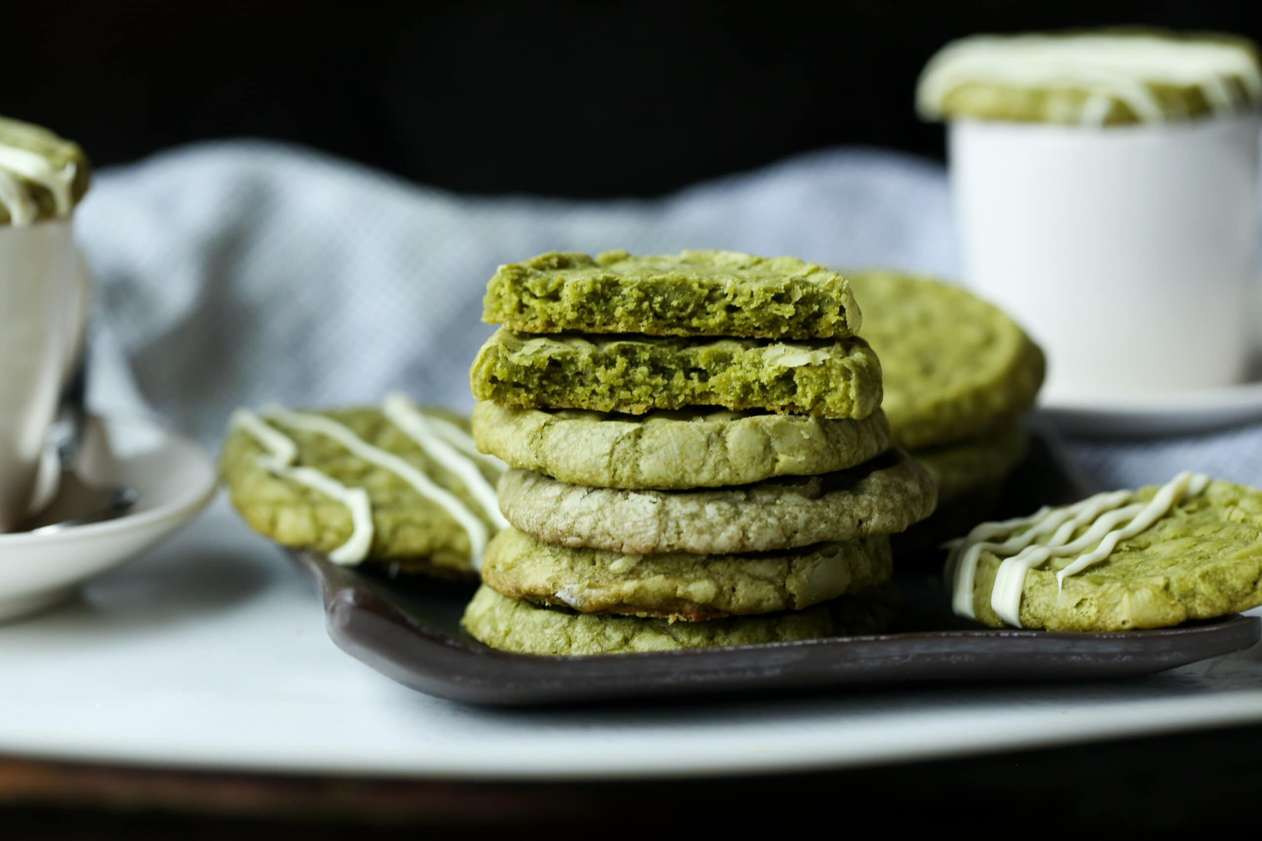 Green Tea Shortbread stacked