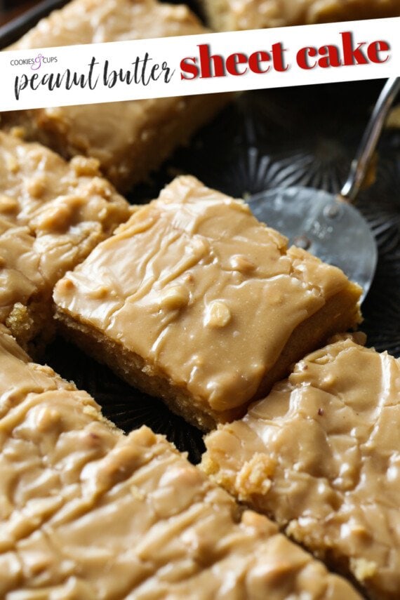 peanut butter sheet cake pinterest image