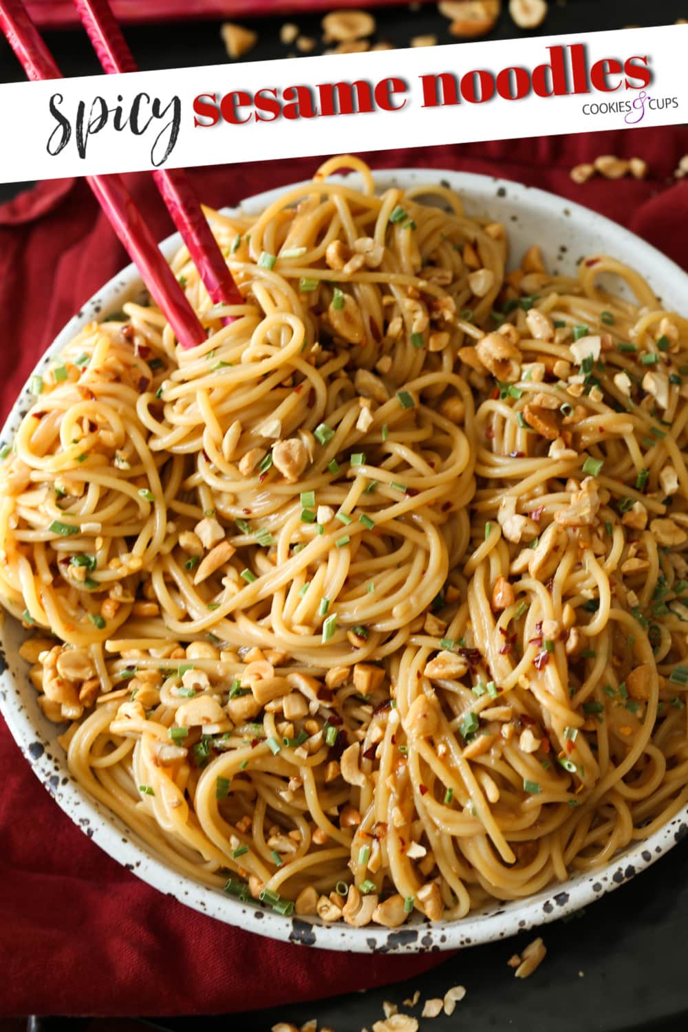 Spicy Sesame Noodles Pinterest Image
