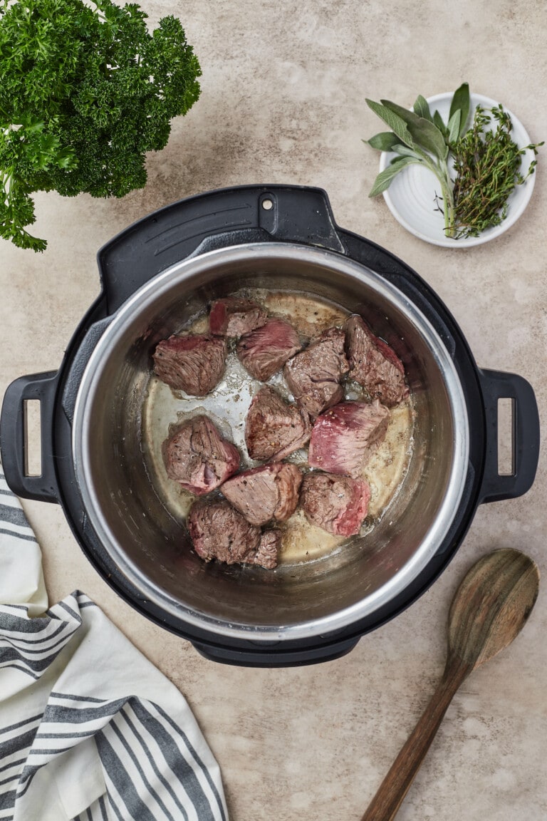 Easy Instant Pot Cubed Beef Recipe Cookies and Cups