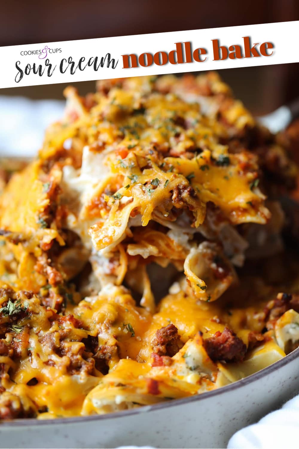 Sour Cream Noodle Casserole Pinterest Image