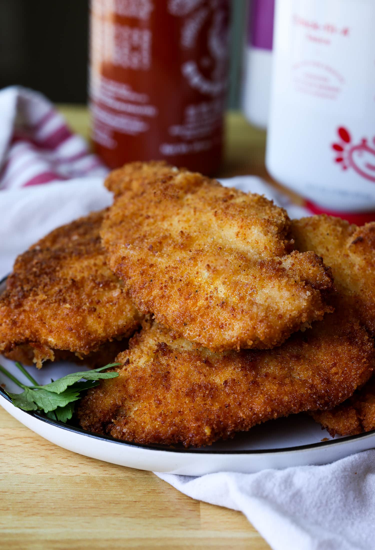 fried chicken breasts on a plate