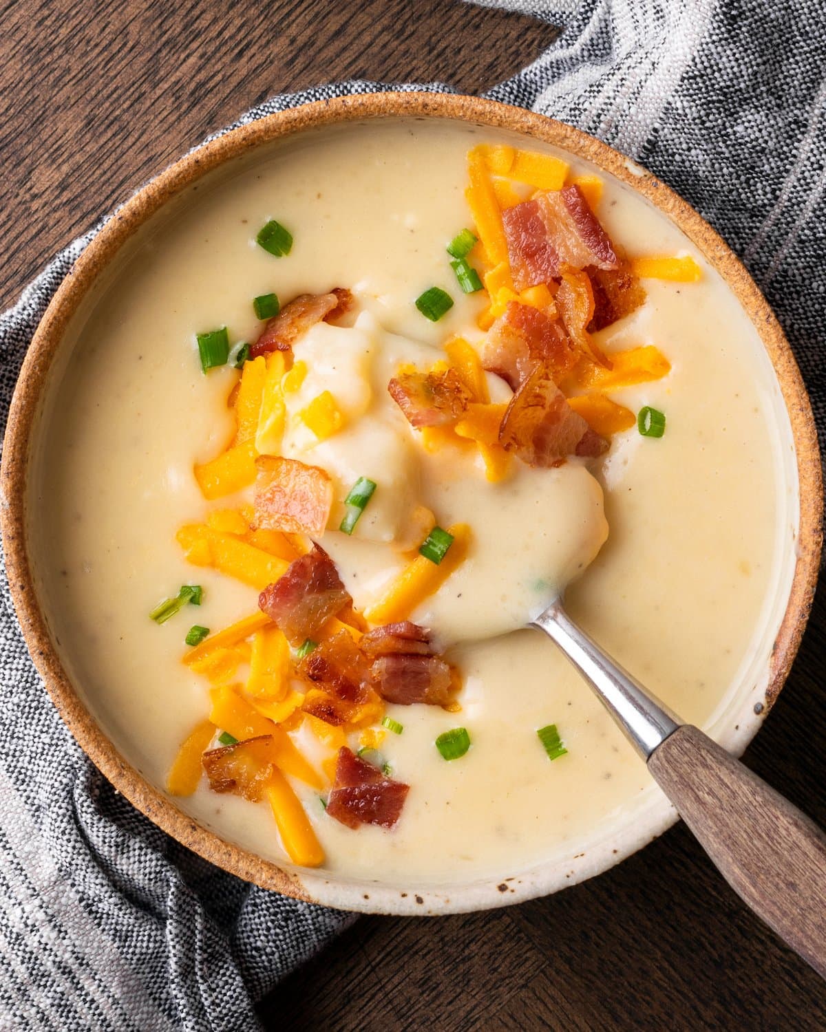 Easy, Creamy Instant Pot Baked Potato Soup with Bacon