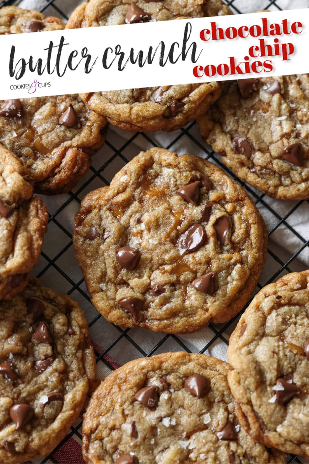 Salted Butter Crunch Chocolate Chip Cookies pinterest image