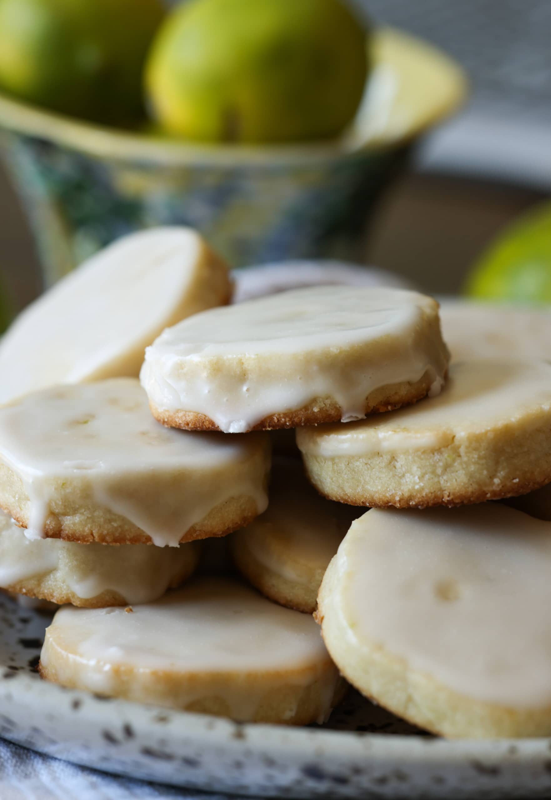 lime shortbread cookies with lime icing