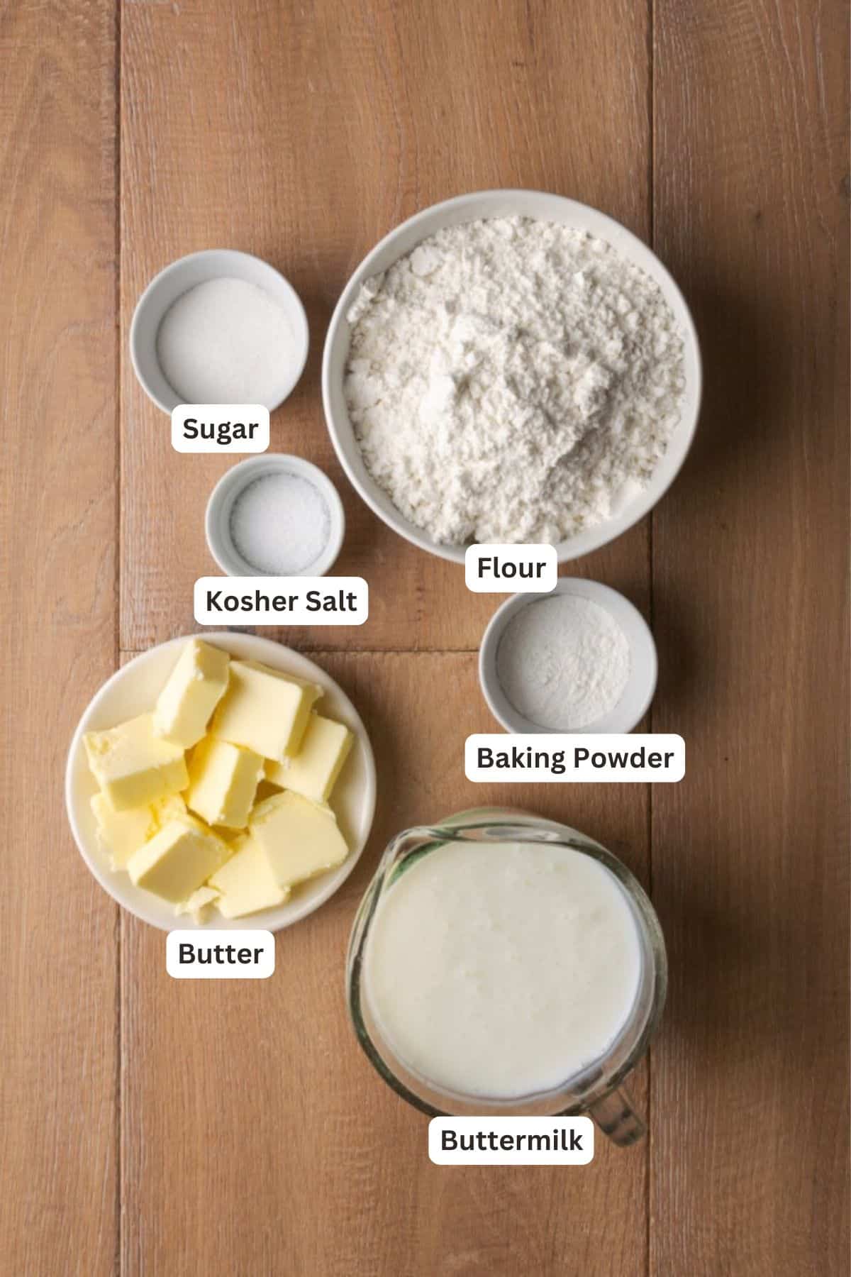 Ingredients for Butter Swim Biscuits.