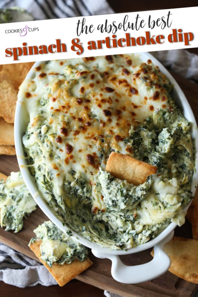The Ultimate Spinach and Artichoke Dip | Cookies and Cups