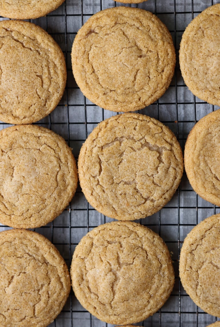 Apple cider cookies on a cooling rack